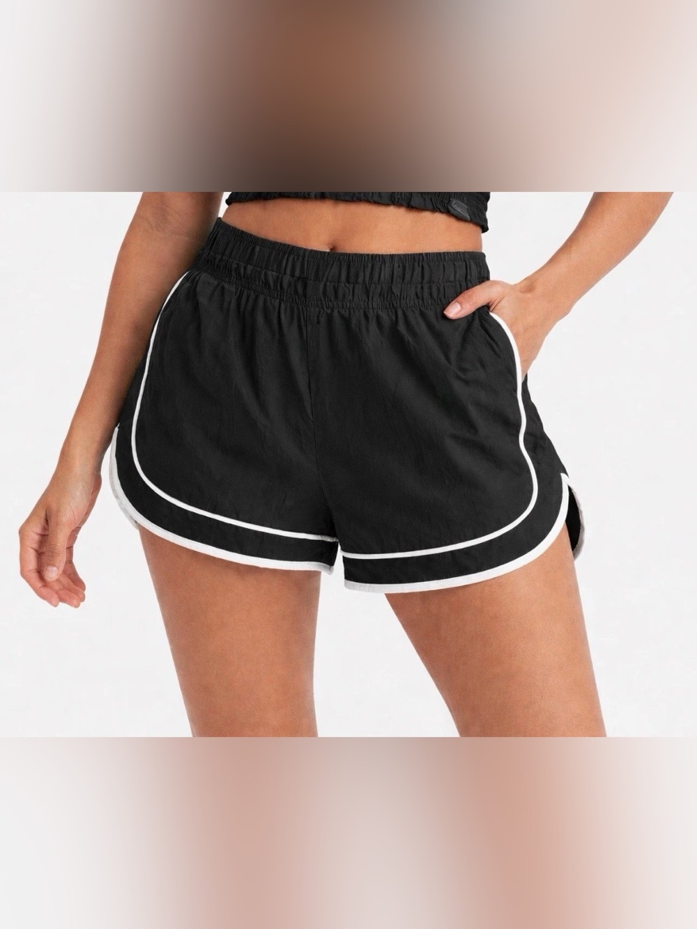 JoyLab Women's Woven Mid-Rise Shorts Black Size XS